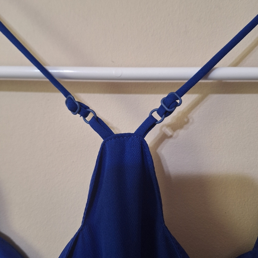J.Crew Scalloped Racerback Cami Tank Top Royal Blue Size 4 S - Picture 10 of 10